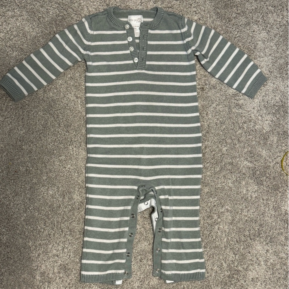 Striped Gray and White Kids Bodysuit